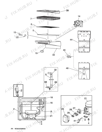 Взрыв-схема холодильника Electrolux EUF29400AC - Схема узла C10 Cold, users manual